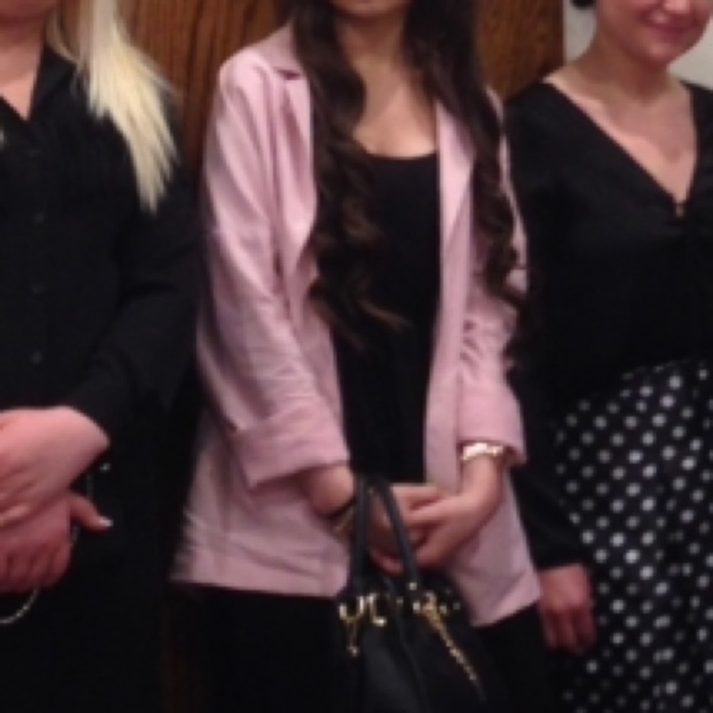 Pink silk oversized blazer